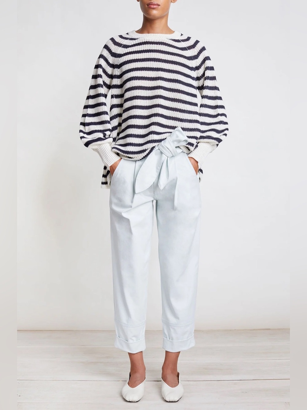 Apiece Apart Bendita High Rise Paperbag Waist Pleated Pants Size 4